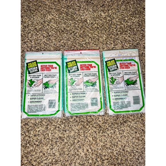 Lot of 3 packs - vintage Magla Mean Green Kitchen Cloths - Picture 2 of 3